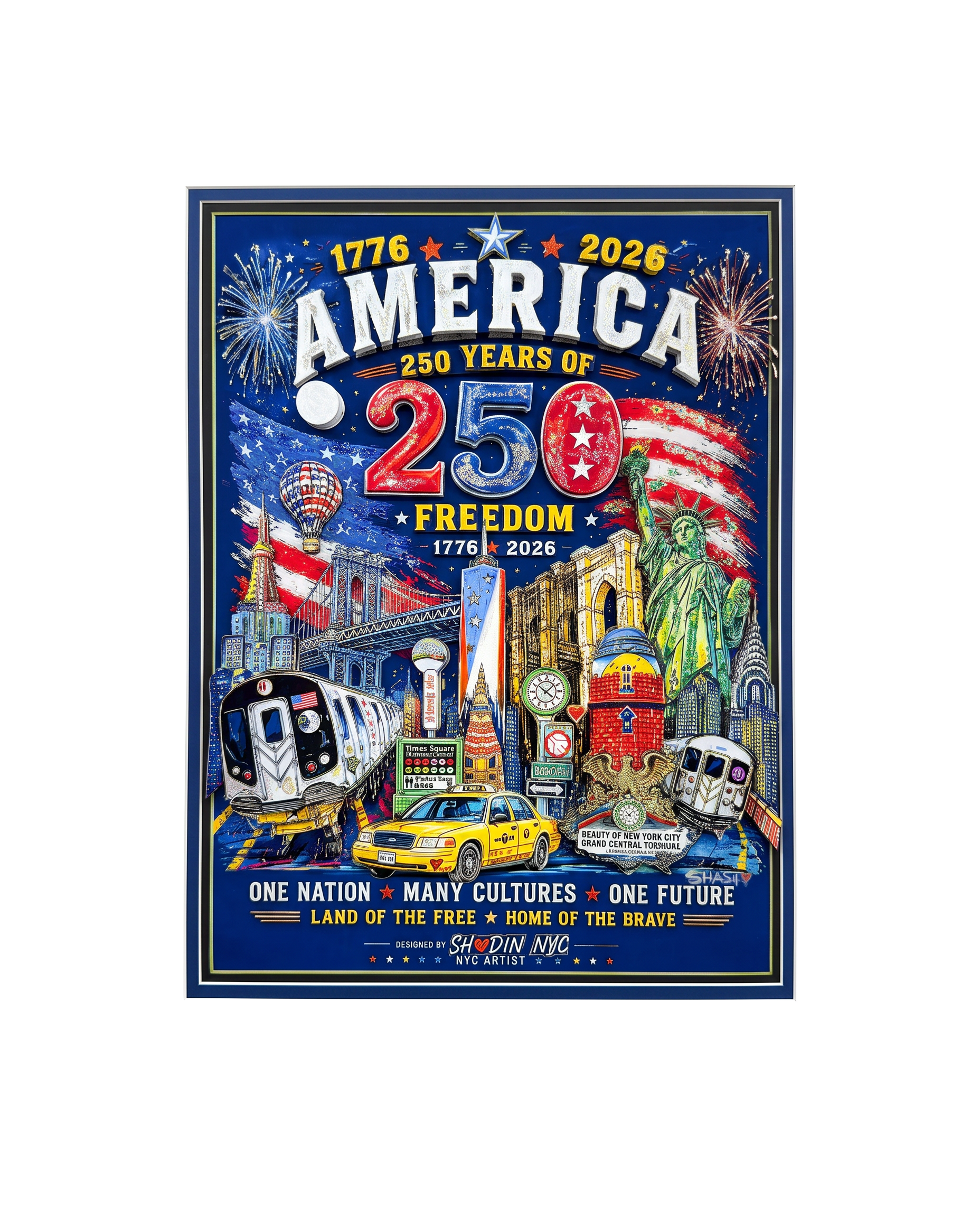 America 250 × World Cup 2026 official artwork by Shadin NYC